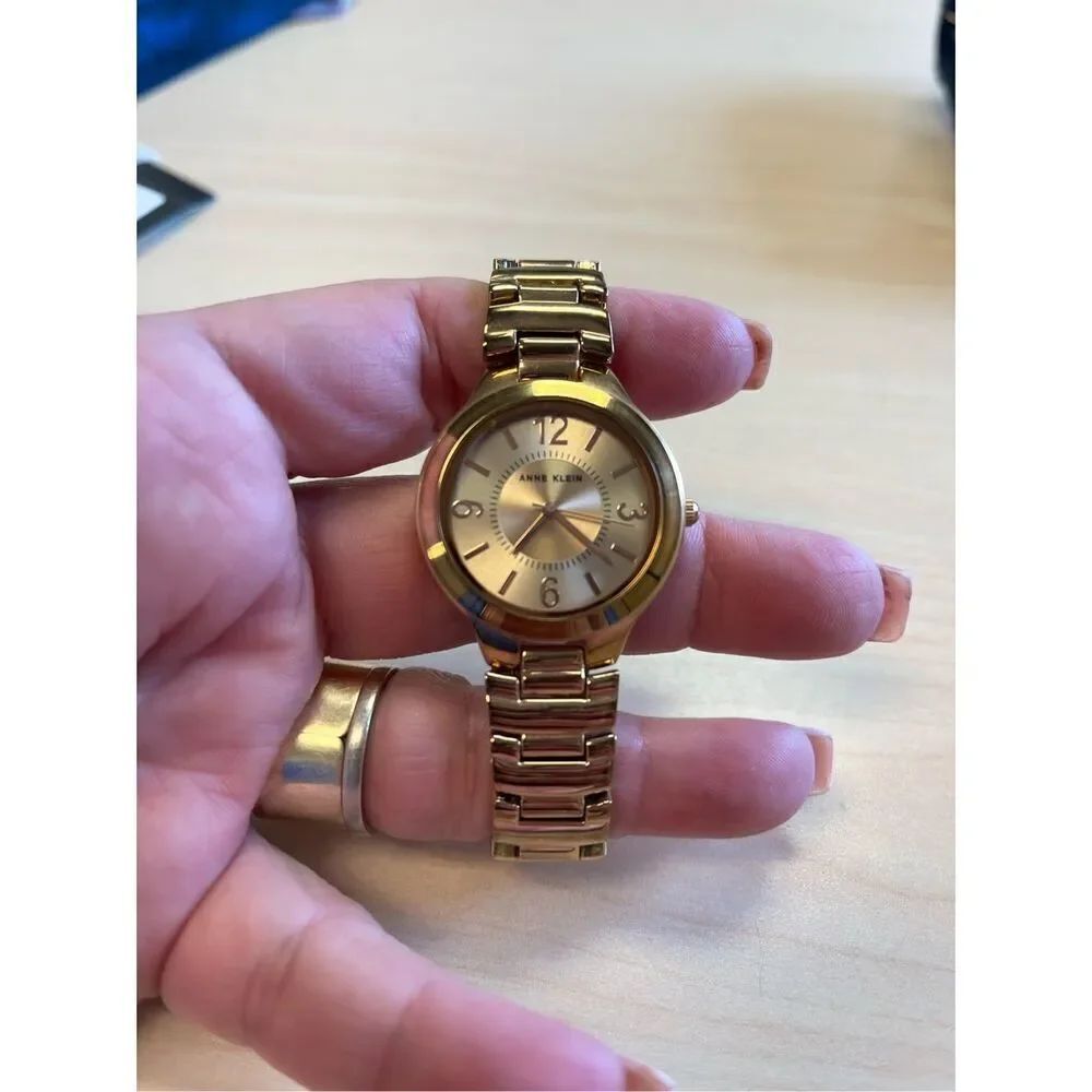 Anne Klein Round Face Classic Gold Watch